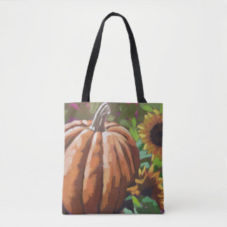 Bolsa Tote Autumn, sacola de canvas de abóbora.