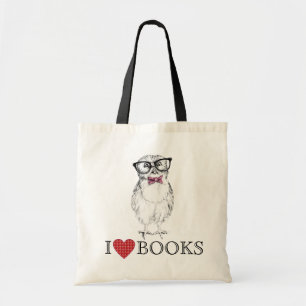 Bolsa Tote ave da biblioteca Nerdy Owlet