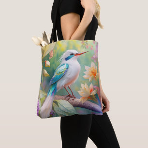 Bolsa Tote Ave de Fantasia com Asa de Azul Iridescente com To