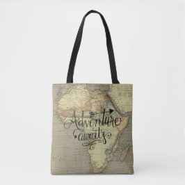 Bolsa Tote Aventura aguarda o velho mapa mundial