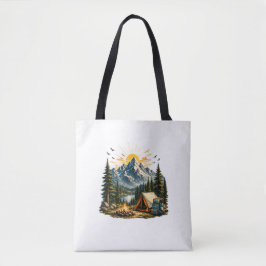 Bolsa Tote Aventura de Acampamento na Montanha Pôr do Sol Nat