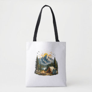 Bolsa Tote Aventura de Acampamento na Montanha Pôr do Sol Nat