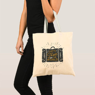 Bolsa Tote Aventura de Mala de Viagem Pelo Mundo