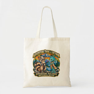 Bolsa Tote Aventura Intergaláctica de Guaxinim e Alien