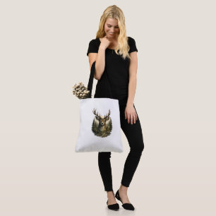Bolsa Tote Aventura Majestosa na Floresta de Cervos Natureza
