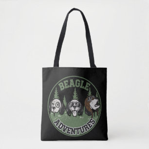 Bolsa Tote Aventuras Divertidas do Trio Beagle Cachorro de