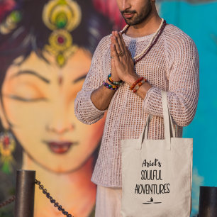 Bolsa Tote Aventuras Soulful Yoga Meditação Personalizada