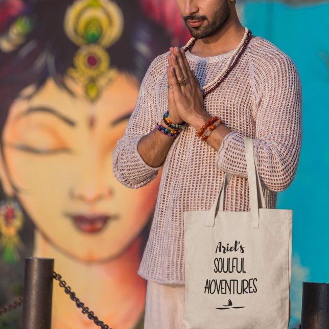 Bolsa Tote Aventuras Soulful Yoga Meditação Personalizada (Shop now to embrace serenity in style!)