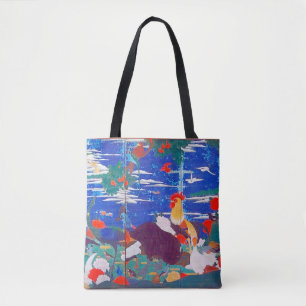 Bolsa Tote Aves, Animais e Plantas Flores (Esquerda) Jacuchu