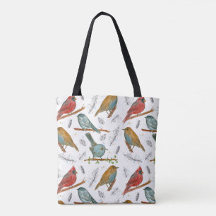 Bolsa Tote Aves Aquáticas Cardinais De Chickadee Bluebird
