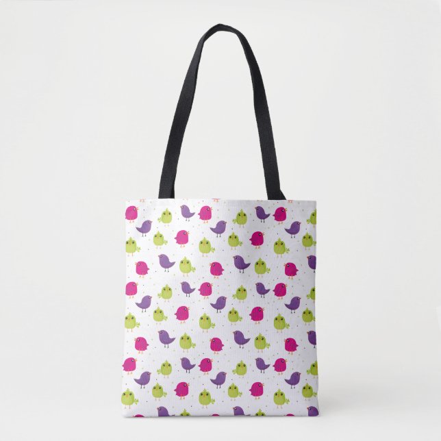 Bolsa Tote Aves coloridas (Frente)