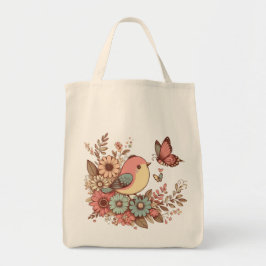 Bolsa Tote Aves e Borboletas
