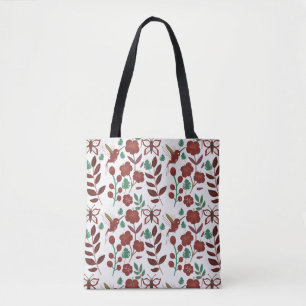 Bolsa Tote Aves e borboletas, sem costura, de tipo floral