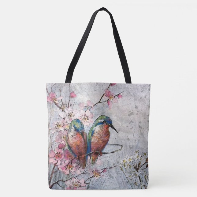 Bolsa Tote Aves e Flores (Frente)