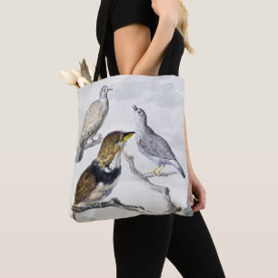 Bolsa Tote Aves em Galho com Tom Neutro Elegante Arte