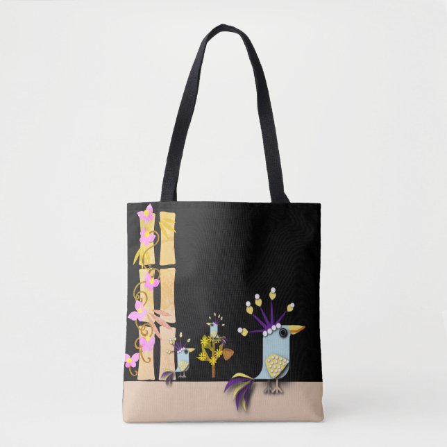 Bolsa Tote Aves Imaginárias Engraçadas (Frente)