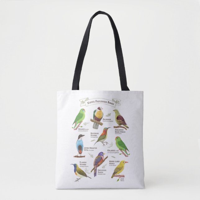 Bolsa Tote Aves nativas nas Filipinas (Frente)