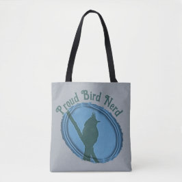 Bolsa Tote Aves Nerd Silhouette Cinza Azul