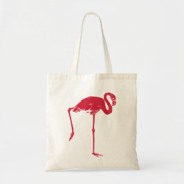 Bolsa Tote Aves Vintage, um Flamingo Rosa com uma Perna para