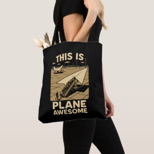 Bolsa Tote Avião de Papel Embarcado com Linhas Aéreas Humor P