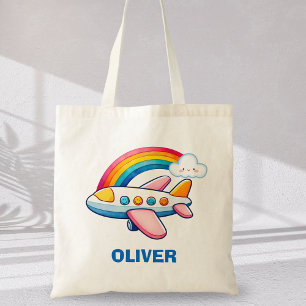 Bolsa Tote Avião de Passageiros Caprichoso com Arco-íris