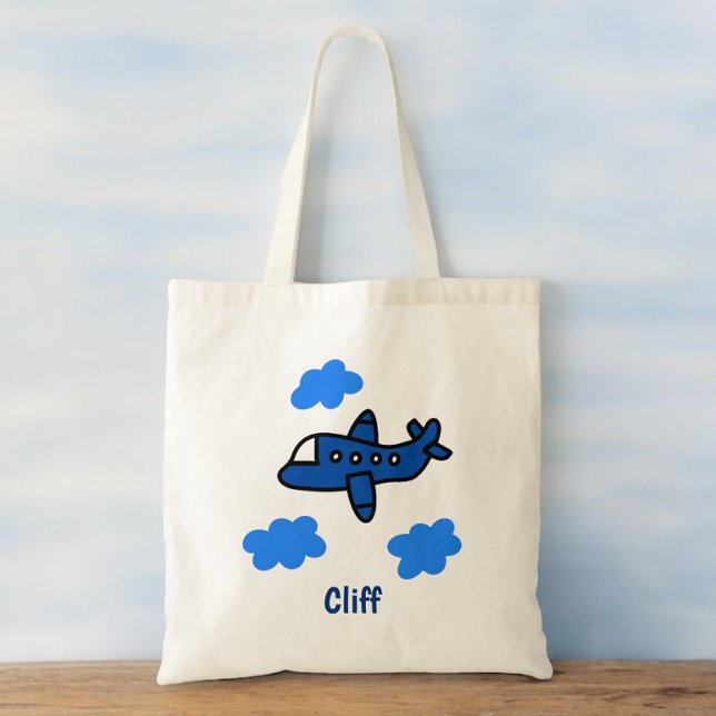 Bolsa Tote Avião nas nuvens personalizadas (Criador carregado)
