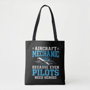 Bolsa Tote Aviões-piloto mecânicos aviões Heroes Plane Aviati