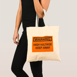 Bolsa Tote Aviso Alta Tensão Mantenha-se Afastado Sinal