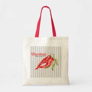 Bolsa Tote Aviso Chef é Pimenta Malagueta Vermelha Arte de Co