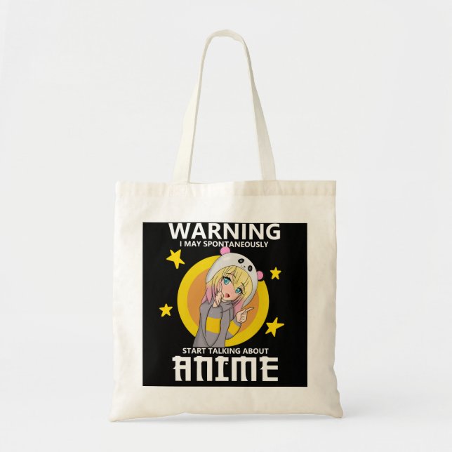Bolsa Tote aviso pode começar a falar sobre anime (Frente)