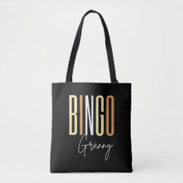 Bolsa Tote Avó de bingo em letras castanhas