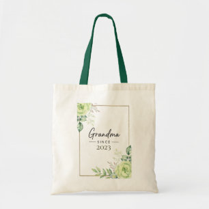 Bolsa Tote Avó Desde Personalizado Ano Floral Manuscrito