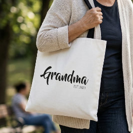 Bolsa Tote Avó Estabeleceu Presente de Roteiro Preto Branco