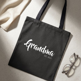 Bolsa Tote Avó Estabeleceu Presente de Roteiro Preto Branco