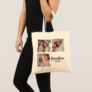 Bolsa Tote Avó Estabelecido Script Preto 3 Orçamento de Foto