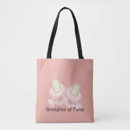 Bolsa Tote Avó Mãe Tia Irmã de Gêmeos Amarela Rosa