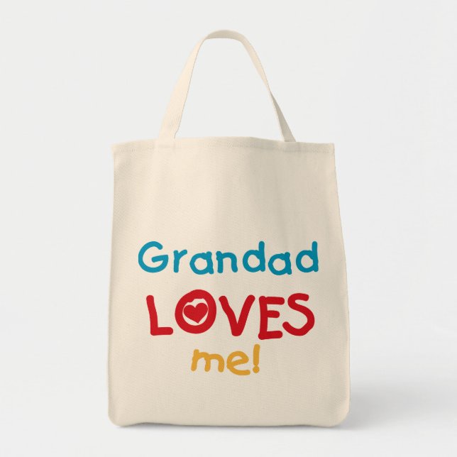 Bolsa Tote Avô me ama T-shirts e presentes (Frente)