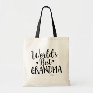 Bolsa Tote AVÓ MELHOR DO MUNDO Nome Personalizado Customizado