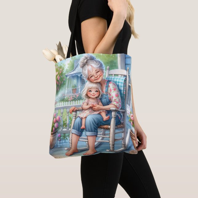 Bolsa Tote Avó Netos Abraço no Alpendre (Close Up)