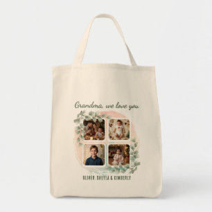 Bolsa Tote Avó nós te amamos 6 Colagem de Fotos Eucalipto
