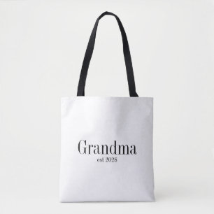 Bolsa Tote Avó Personalizada Moderno Preto e Branco