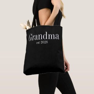 Bolsa Tote Avó Personalizado Minimalista Preto e Branco