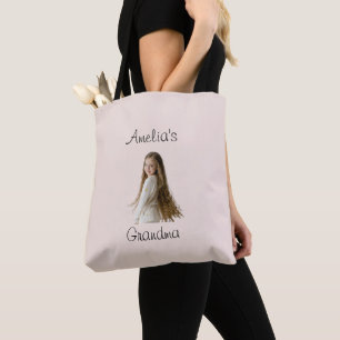 Bolsa Tote Avó presente - Nome e foto do neto -