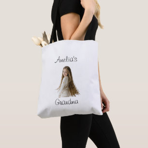 Bolsa Tote Avó presente - Nome e foto do neto -