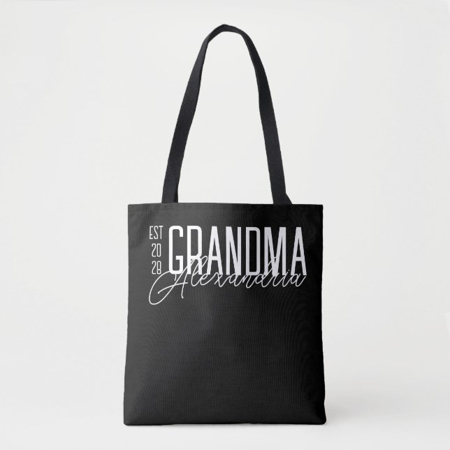Bolsa Tote Avó Tipografia Moderna Preto e Branco (Frente)