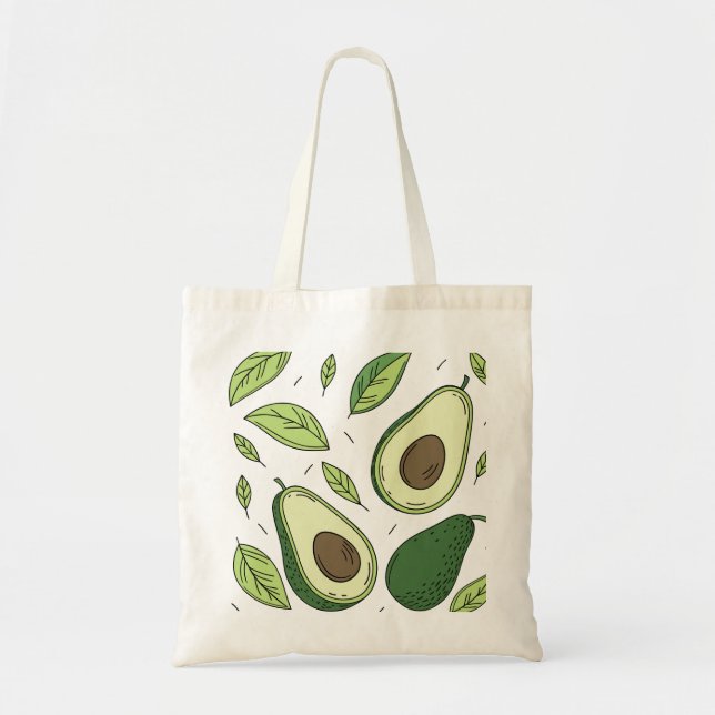 Bolsa Tote Avocado fresco com folhas verdes - Saco de tote (Frente)