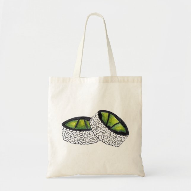 Bolsa Tote Avocado Roll Sushi Rolls Japonês Maki Comida (Frente)