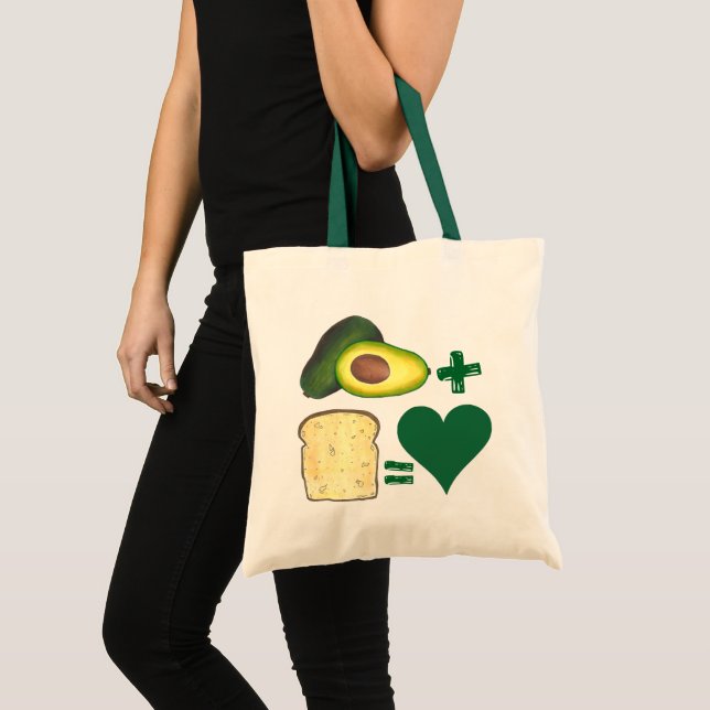 Bolsa Tote Avocado + Sama = Foto de Amor para Coração Par (Frente (produto))