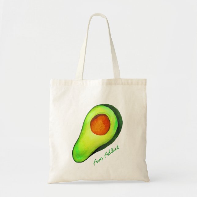 Bolsa Tote Avocado viciado em arte verde (Frente)
