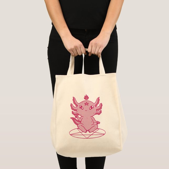 Bolsa Tote Axolotl Baphomet Pagan (Frente (produto))